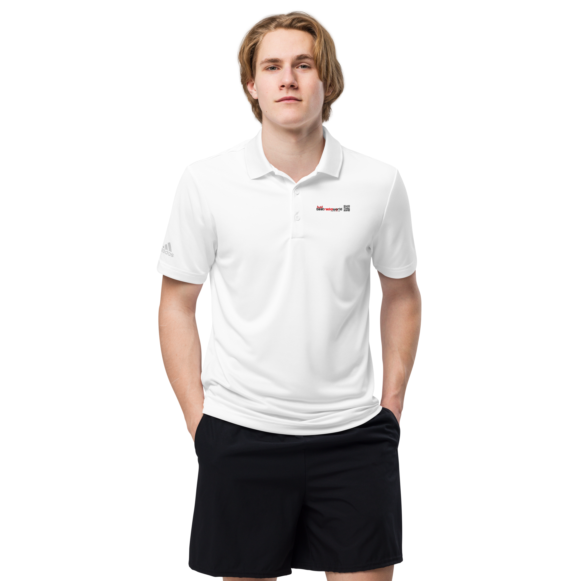 adidas Premium Polo Shirt White - Image 3